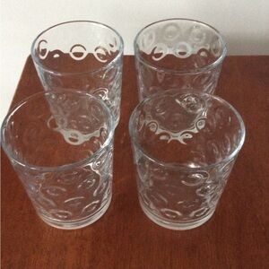 Set of 4 Clear Patterned Libby Glasses